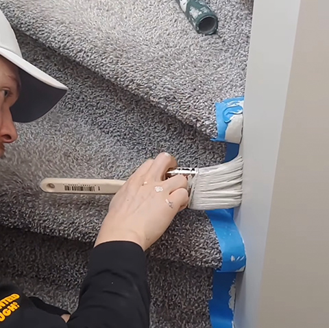 close up of painting wall